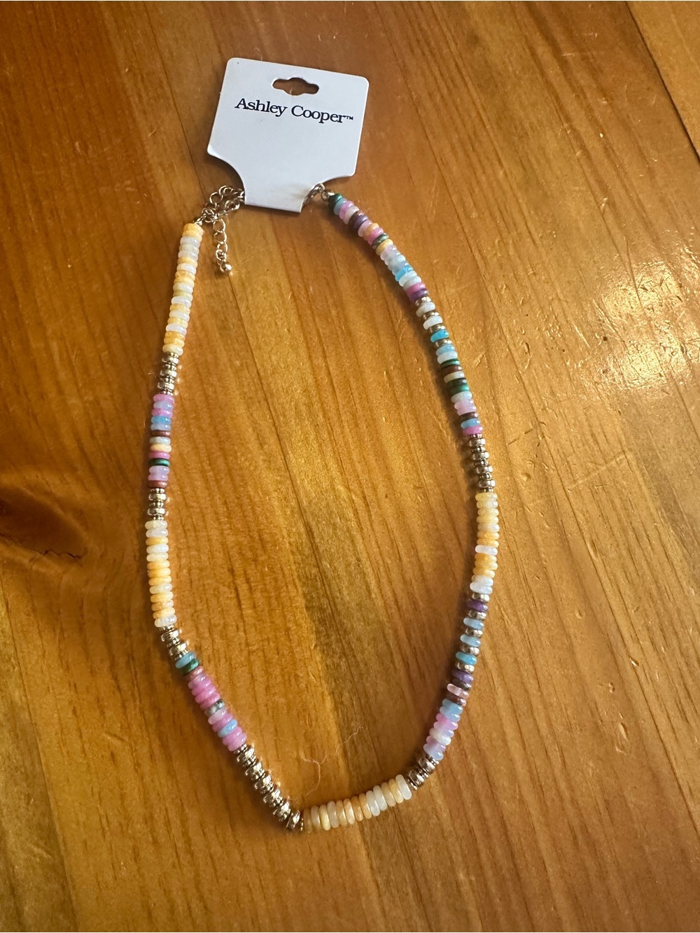 Ashley Cooper Pastel Beaded Choker Necklace - Yellow, Purple, Pink, Cream
